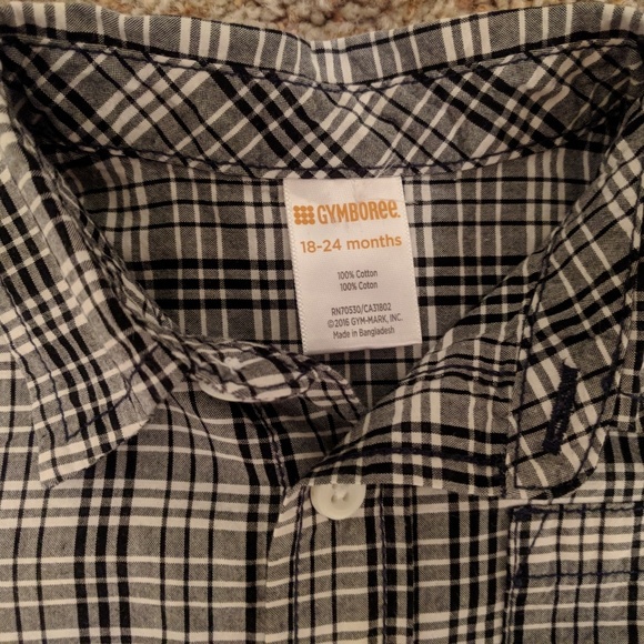 Gymboree Black Plaid Button Shirt 18-24 mo - Picture 3 of 3